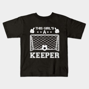 Funny Girls Soccer Goalkeeper T-Shirt (1) Kids T-Shirt